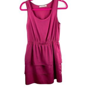 Chloe K Womens Dress Size S Wine Colored Ruffle Tiered Sleeveless